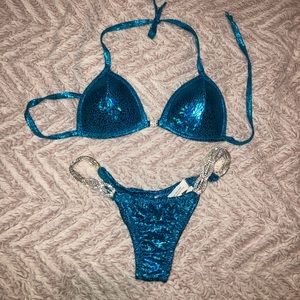 Blue Bikini Competition Posing Suit